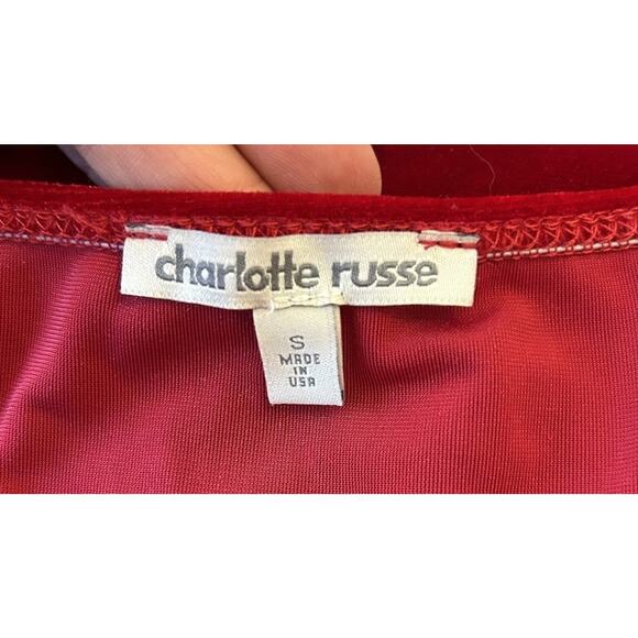 VTG 90s Red Velvet Dress Mini Sexy Goth Prom Party Asymmetric Charlotte RUSSE - Picture 4 of 16